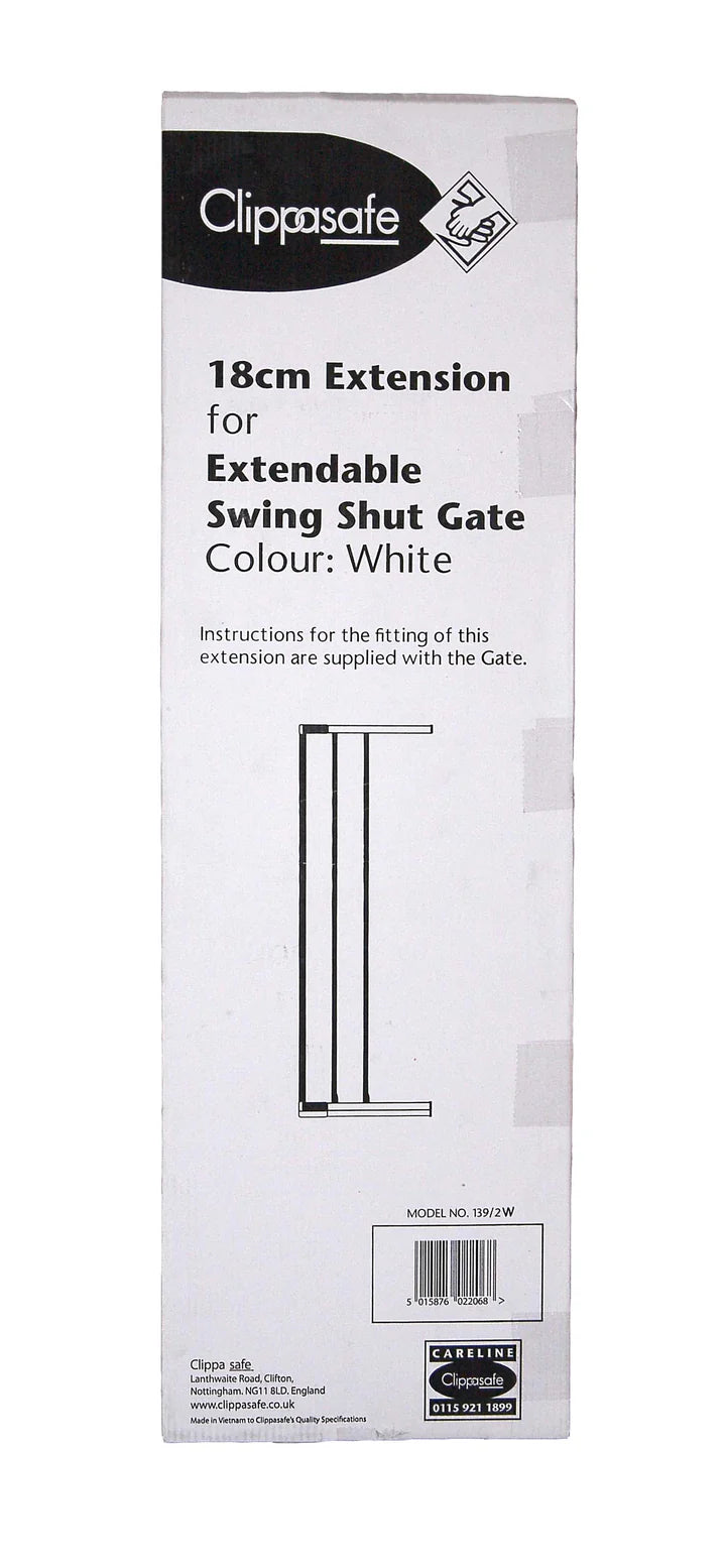 Clippasafe Gate Swing Shut Extension White 18cm