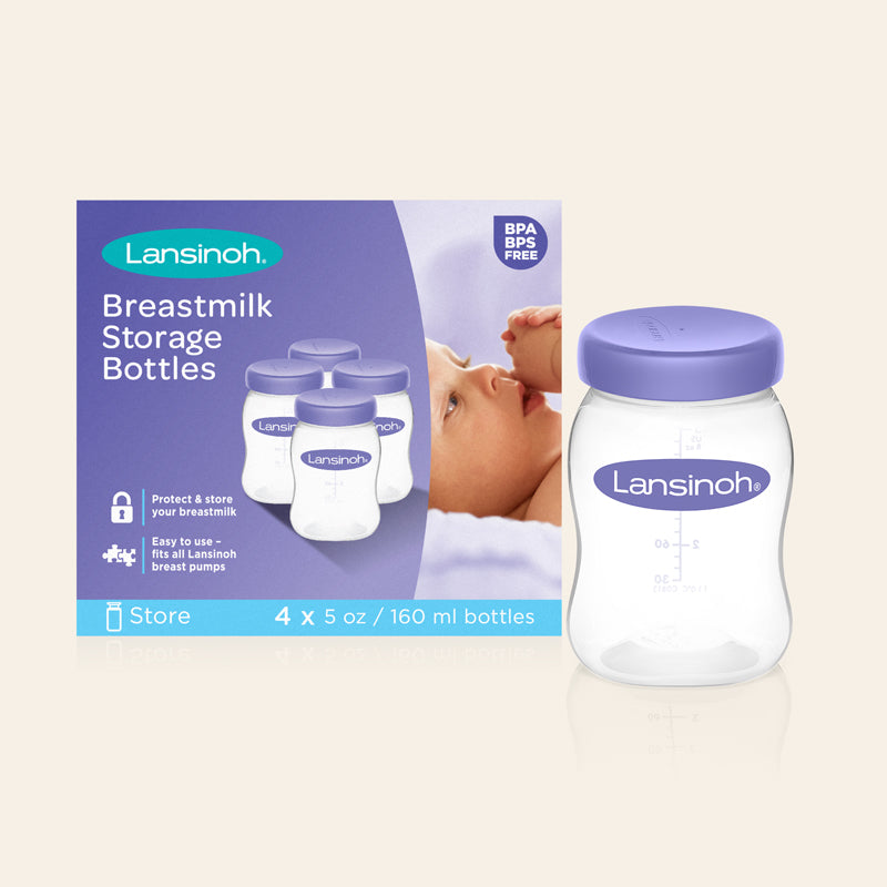 Lansinoh Plastic Milk Storage Bottles 4Pk