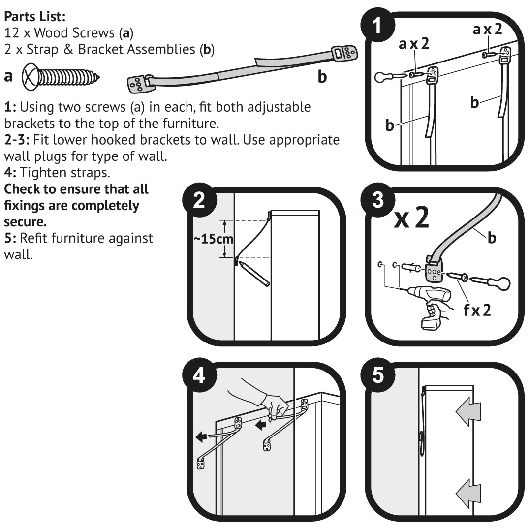 Clippasafe Anti-Tip Furniture Straps