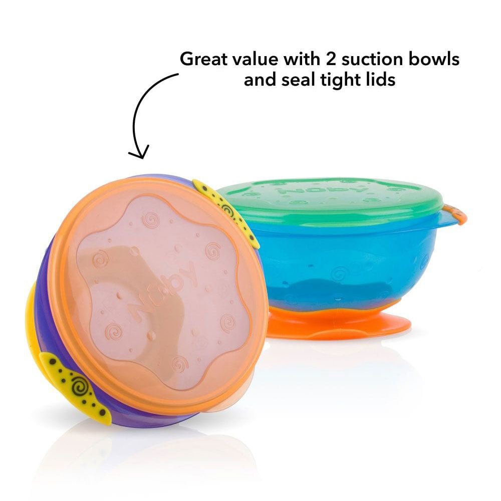 Nuby Stackable Suction Bowls 2Pk