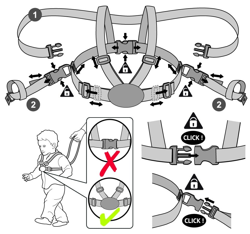 Clippasafe Harness & Rein Designer Ladybird