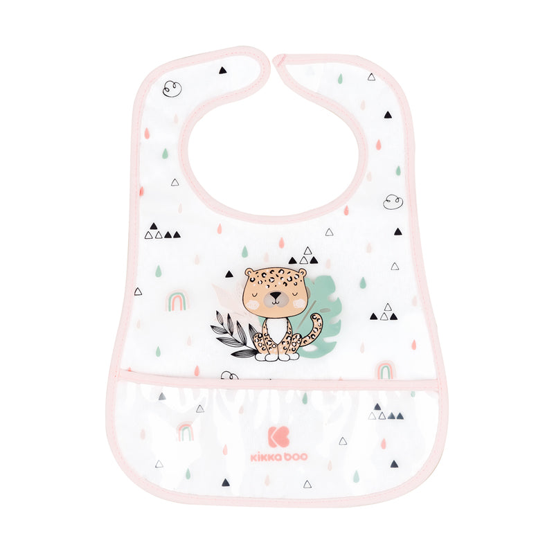 Kikka Boo Eva Terry Bib With Catcher Savanna Pink 3Pk