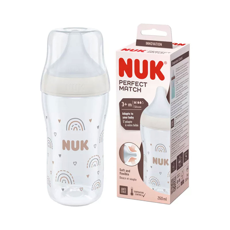 NUK Perfect Match Temperature Control 260ml Rainbow