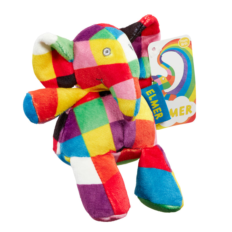 Elmer Plush Bean Rattle 12cm