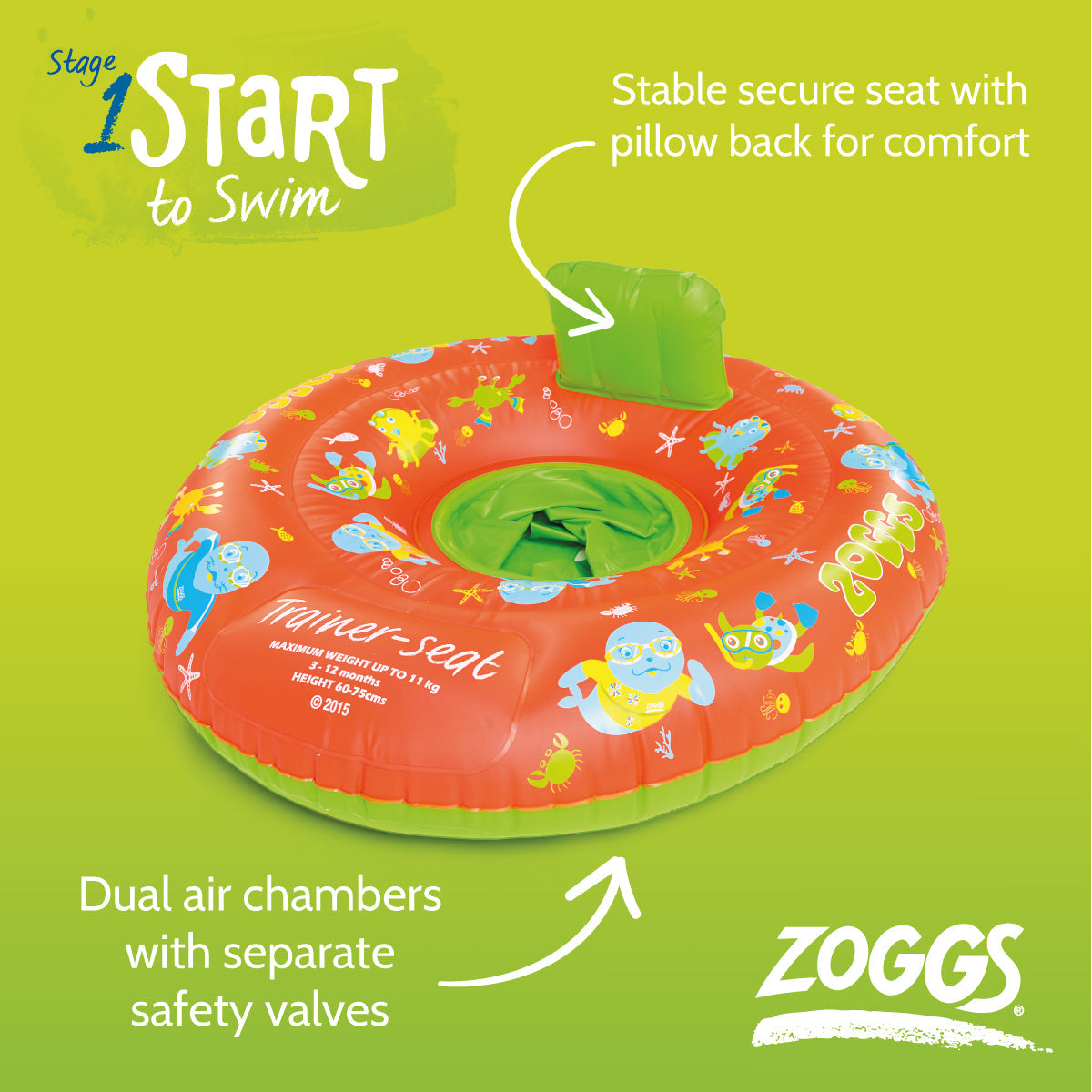 Zoggs Trainer Seat Zoggy 0 - 12 Months