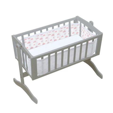 Breathable Baby Mesh Crib Liner On Cloud 9 Pink 4 Sided