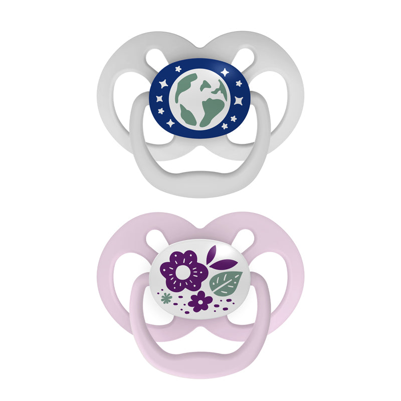 Dr Brown's Advantage Glow in the Dark Soother Pink 6-18m 2Pk