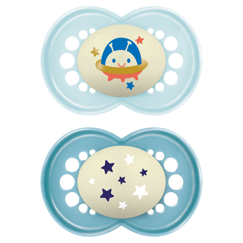 MAM Night Soother Blue Astro 6m+ 2Pk