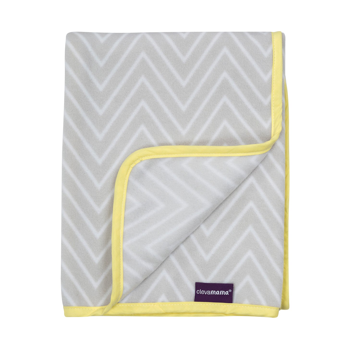 Clevamama Fleece Blanket 120 x 140cm Grey White Chevron