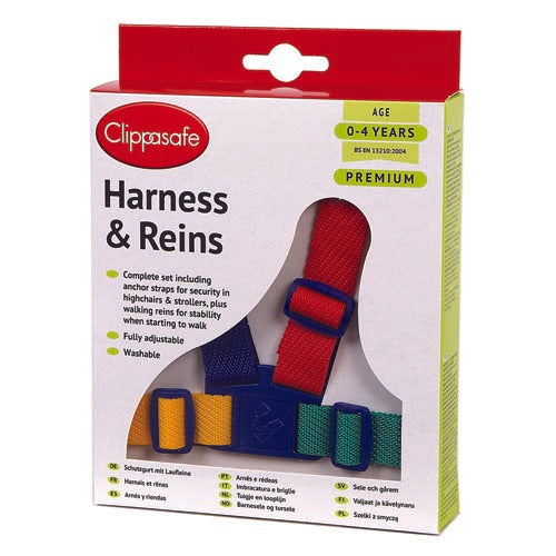 Clippasafe Harness & Reins Easy Wash Multicoloured