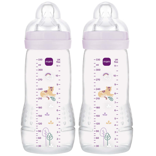 MAM Easy Active Bottle 330ml 2 Pack Pink