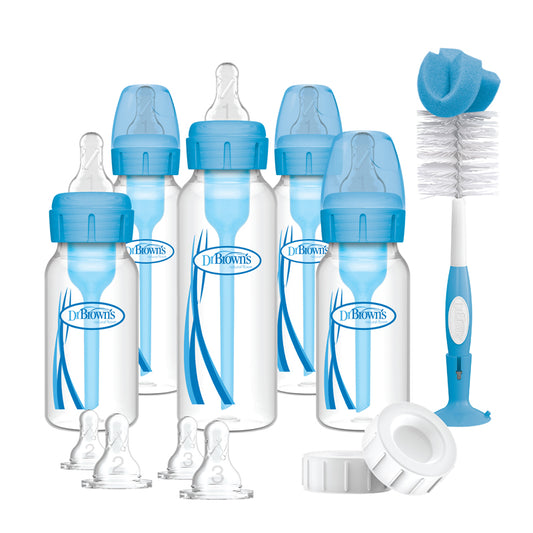 Dr Brown's Anti-Colic Options+ Narrow Neck Blue Baby Bottle Gift Set
