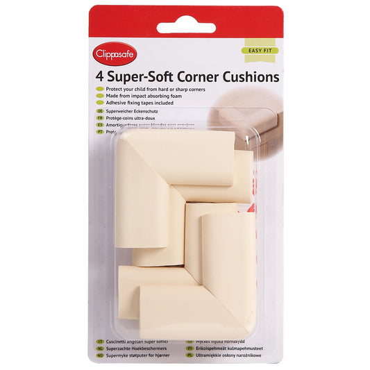 Clippasafe Home Safety Super Soft Corner Cushion Cream x4