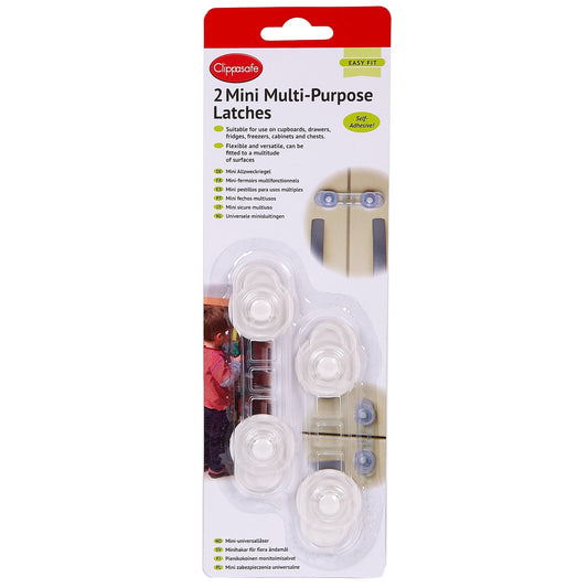 Clippasafe Home Safety Mini Multi Purpose Latches Pack of 2