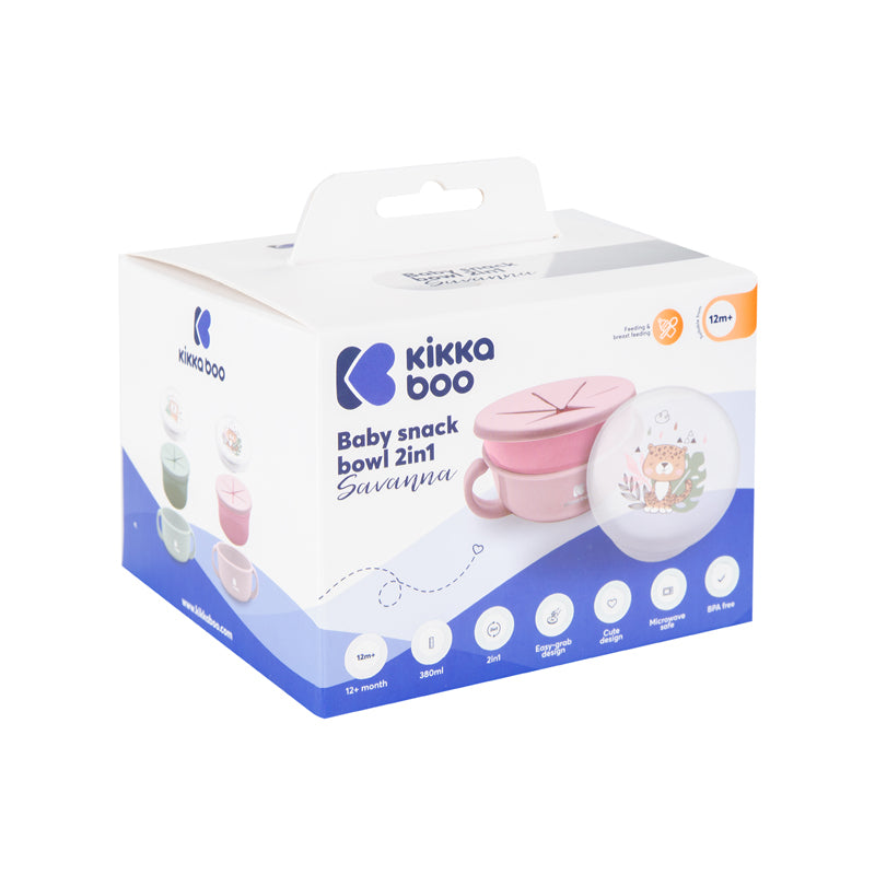 Kikka Boo Snack Bowl 2 In 1 Savanna Pink