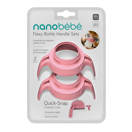 Nanobebe Bottle Handles Pink 2Pk