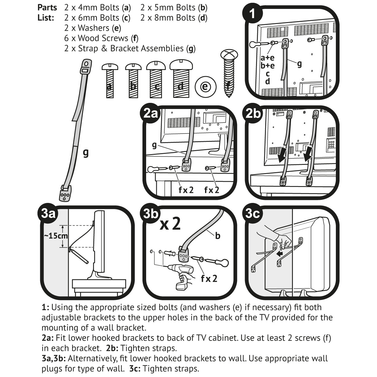 Clippasafe Home Safety Anti-Tip TV Straps