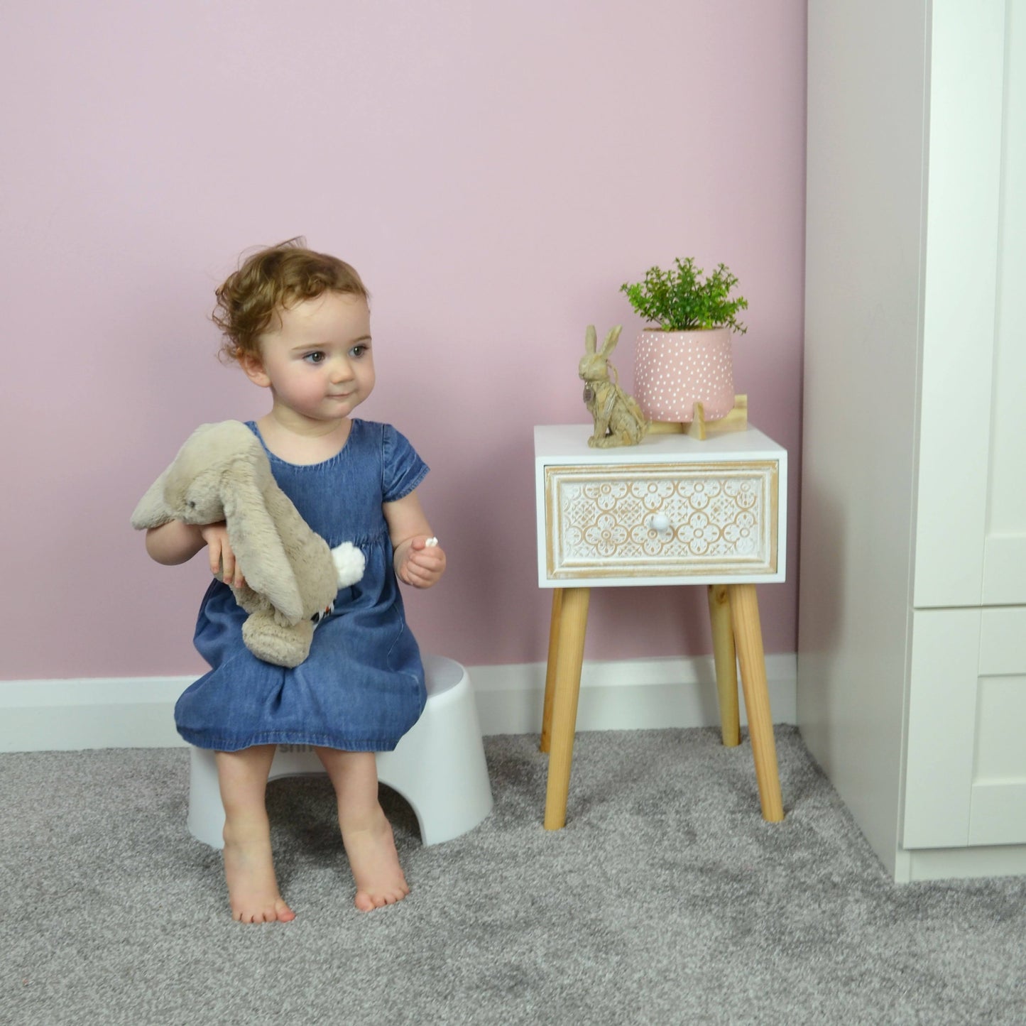 Shnuggle Step Stool White/Grey