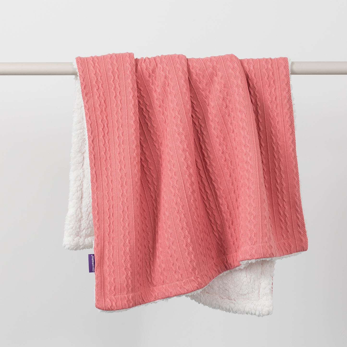 Clevamama Blanket Luxe Sherpa Baby Blanket Pink
