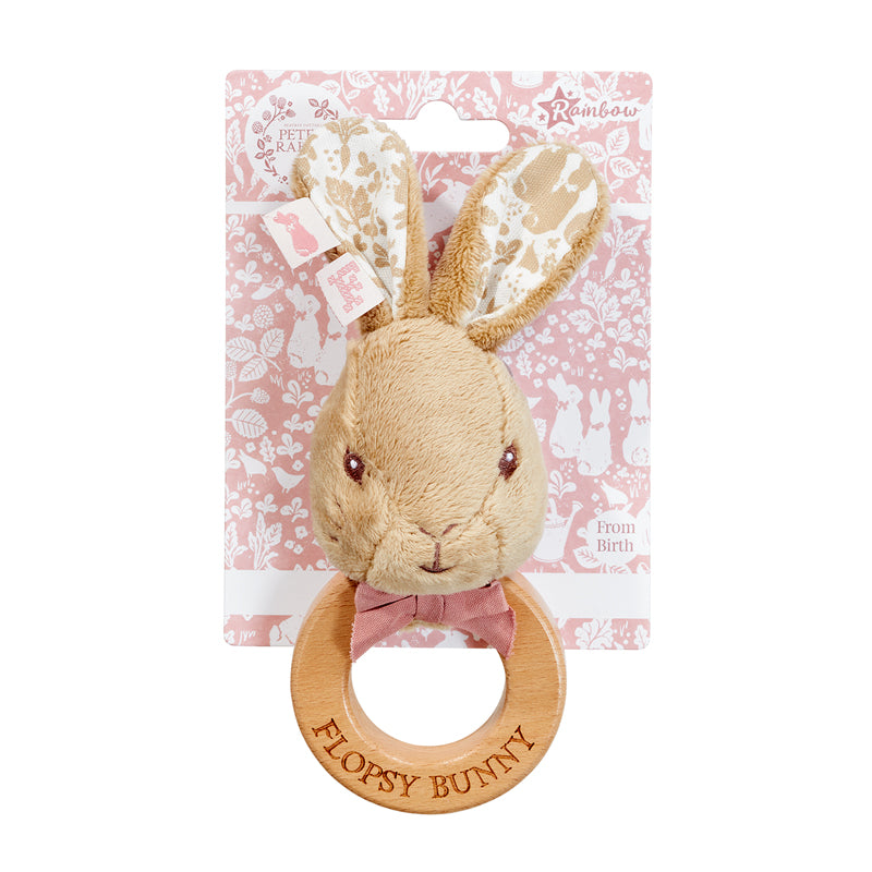 Signature Flopsy Bunny Plush Ring Rattle