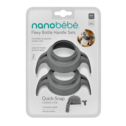 Nanobebe Bottle Handles Grey 2Pk