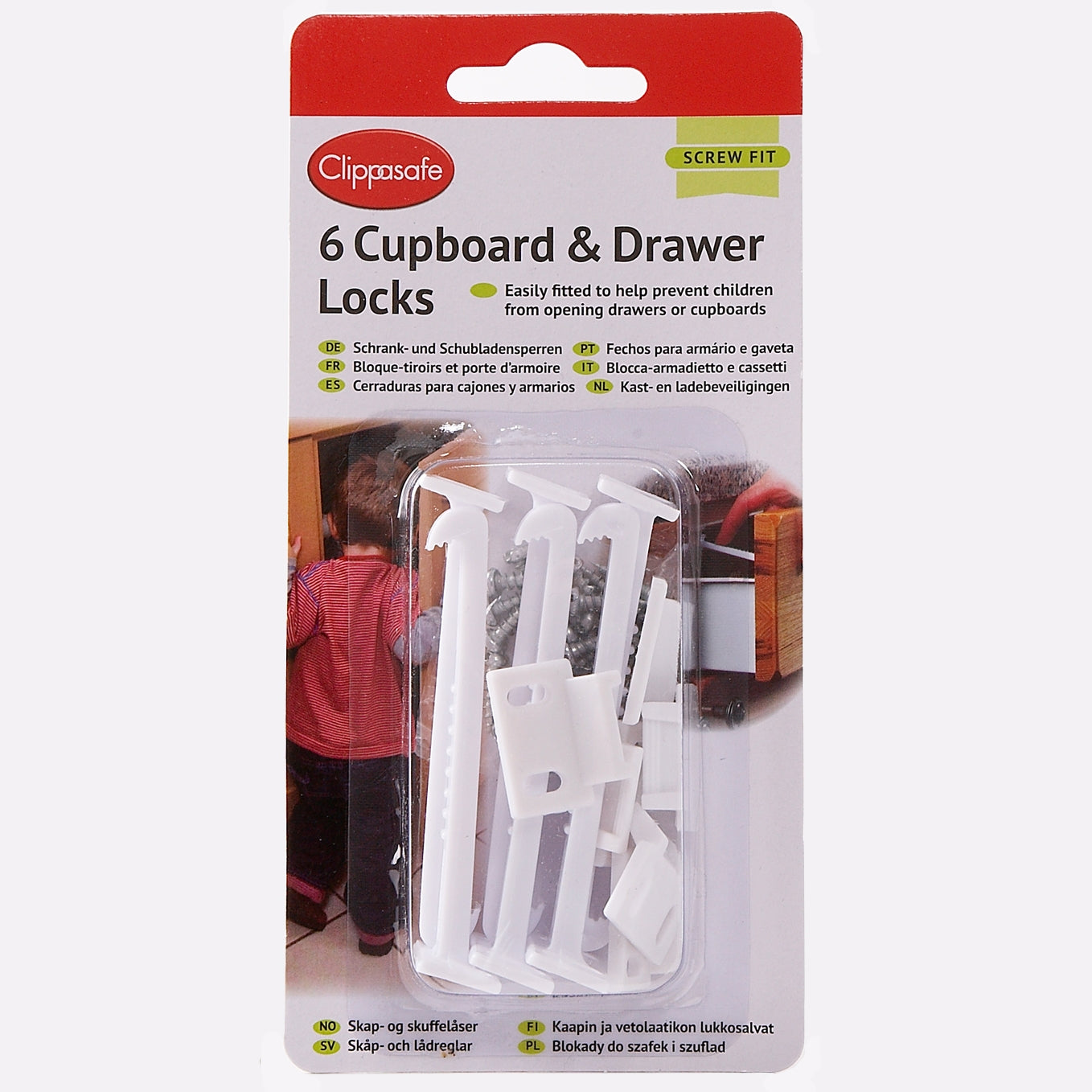 Clippasafe Cupboard Locks Pack of 6