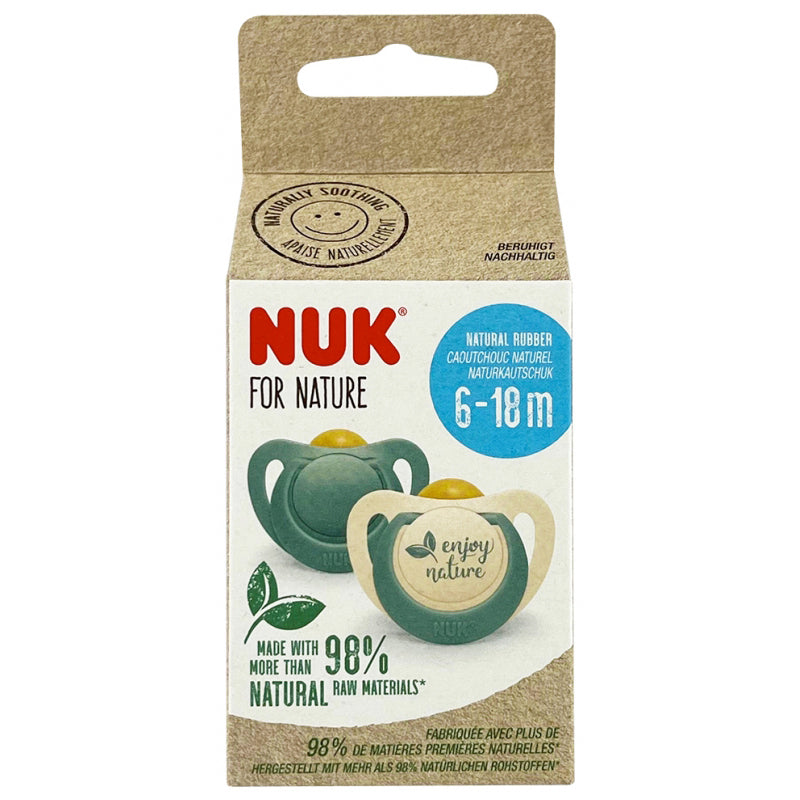 NUK For Nature Latex Soother 0-6m Aqua 2Pk