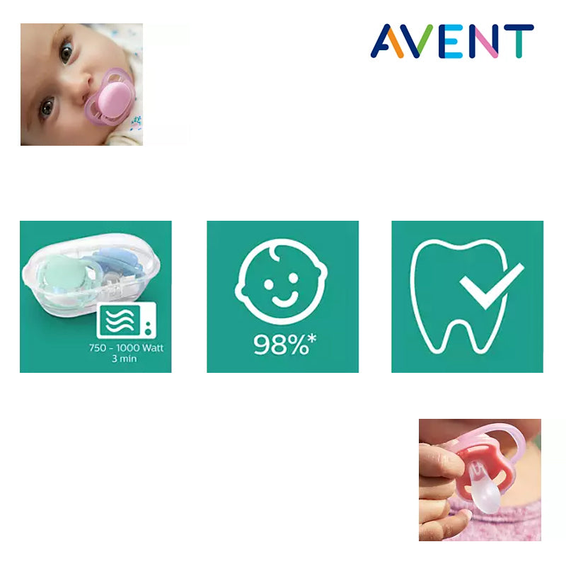 Philips Avent Air Night Soother Girl 6-18m 2Pk