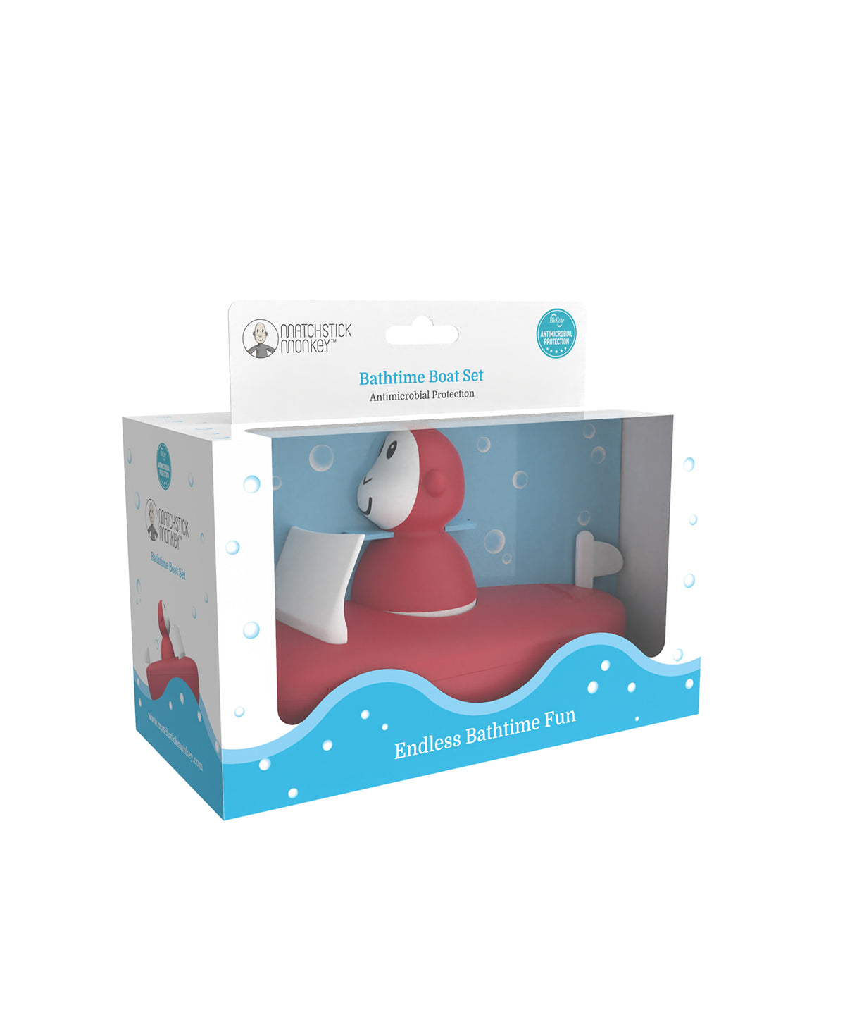 Matchstick Monkey Bathtime Boat Set Red