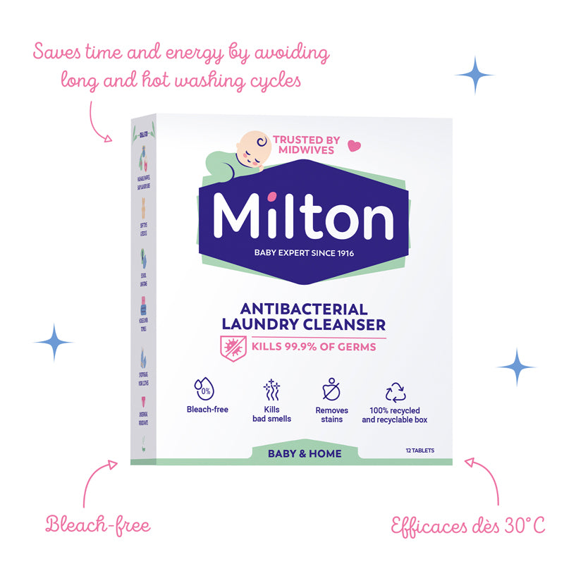 6x Milton Antibacterial Laundry Cleanser Tablets