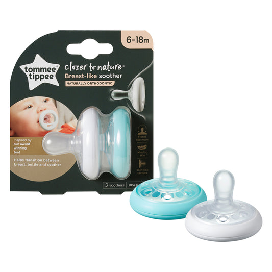Tommee Tippee Closer to Nature Breast Like Soothers 6-18m 2Pk