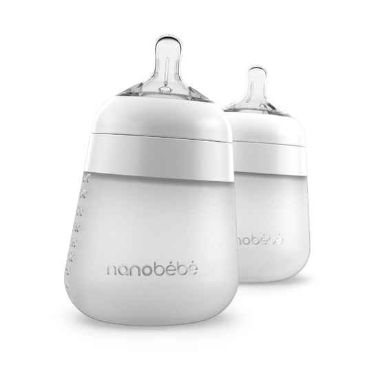 Nanobebe Flexy Silicone Bottles White 270ml 2Pk