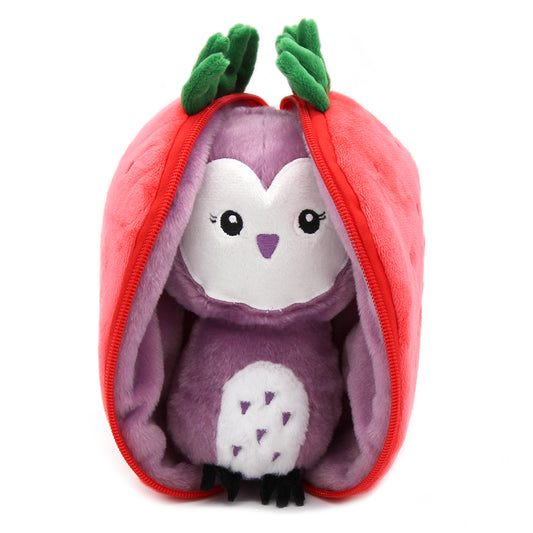 Flipetz Sorbet The Owl & Strawberry Plush 2 in 1 Toy