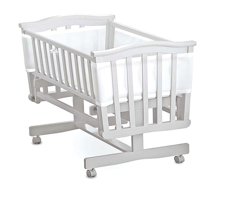 Breathable Baby Four Sided Mesh Crib Liner White & White Trim