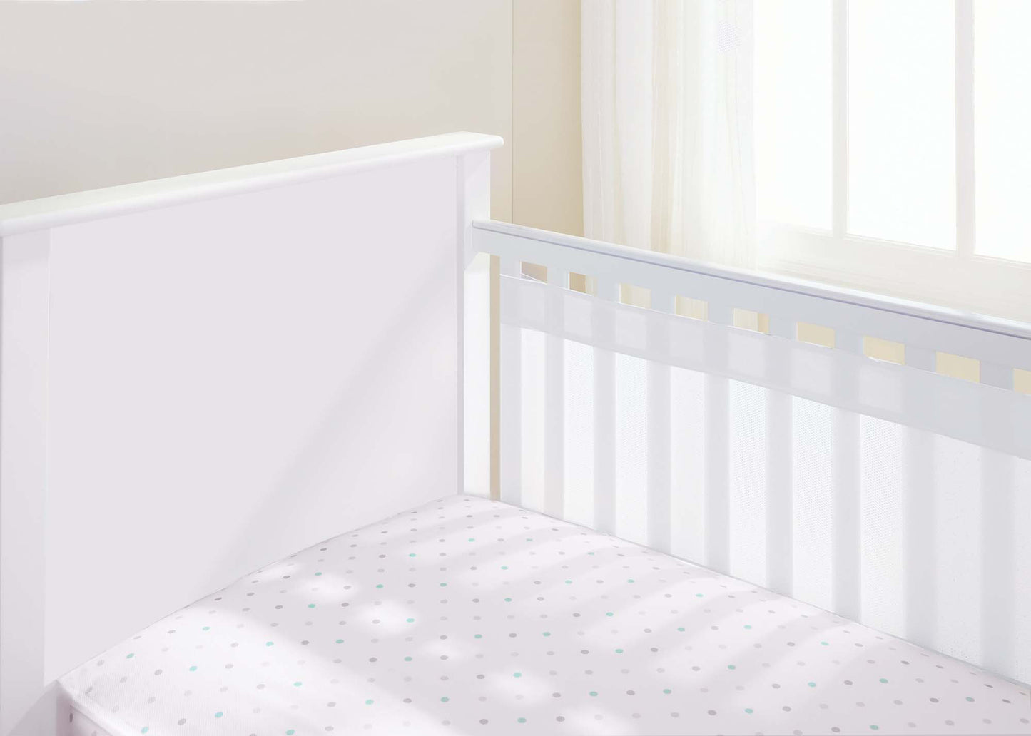 Breathable Baby Two Sided Airflow Mesh Cot Liner White