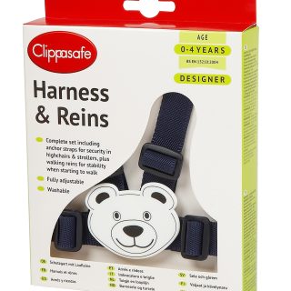 Clippasafe Harness & Reins Easy Wash Teddy Navy