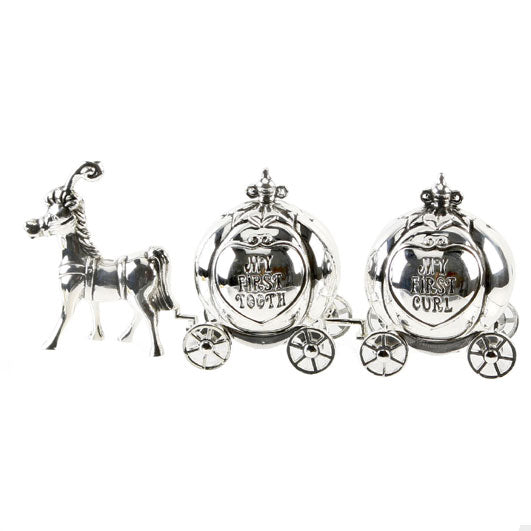 Silver Plated Cinderella Carriage Tooth & Curl Set