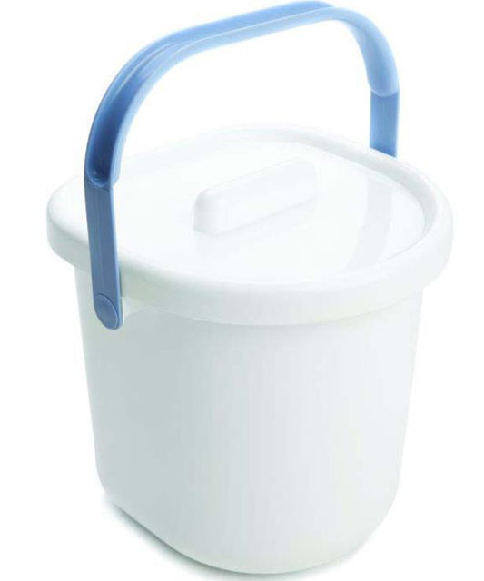 The Neat Nursery Co. Nappy Pail And Lid White Blue