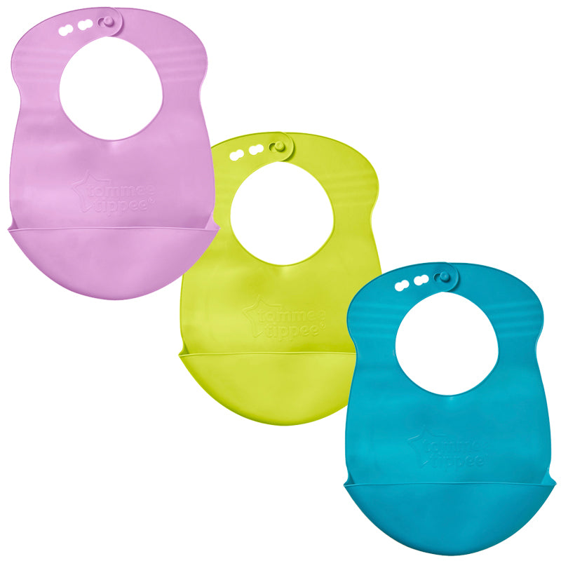 Tommee Tippee Roll n Go Bib Pack of 3 Assorted