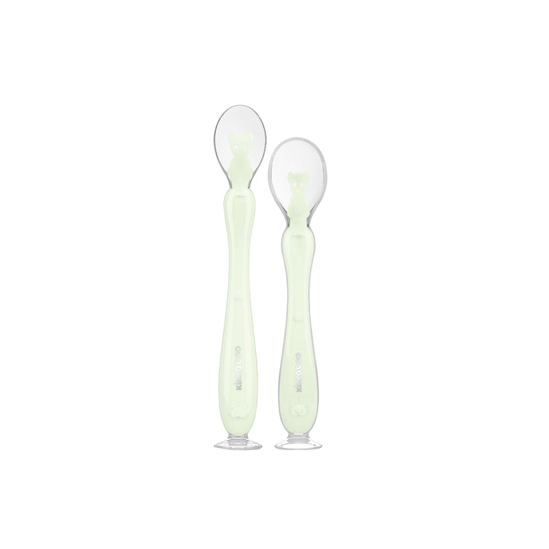 Kikka Boo Silicone Spoons With Suction Cup Mint 2Pk