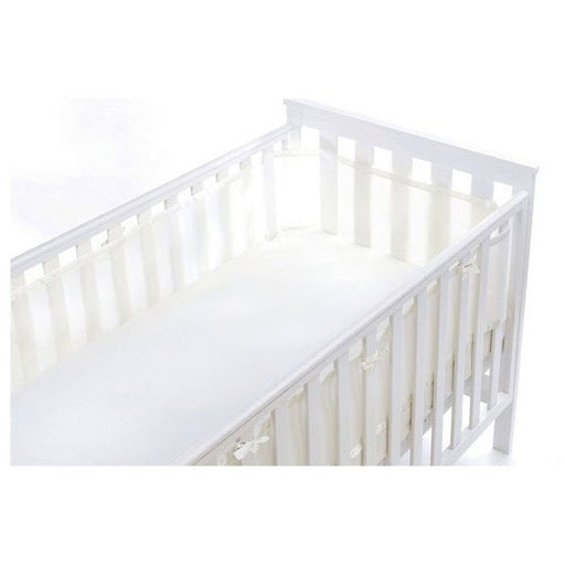 Breathable Baby Four Sided Mesh Crib Liner White & White Trim