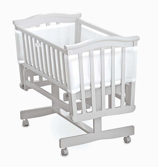 Breathable Baby Four Sided Mesh Crib Liner White & White Trim