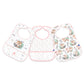 Kikka Boo Eva Terry Bib With Catcher Savanna Pink 3Pk