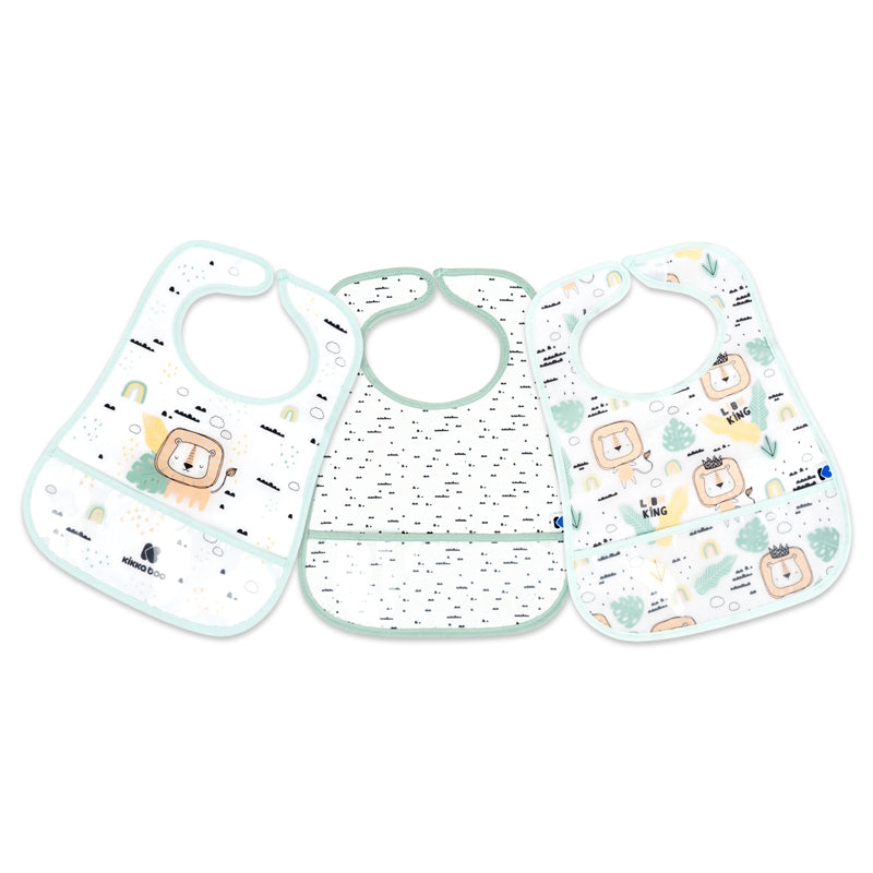 Kikka Boo Eva Terry Bib With Catcher Savanna Mint 3Pk