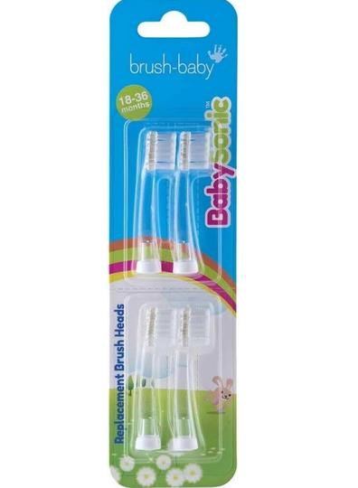 Brush Baby Babysonic Replacement Brush Heads 18-36M Pack of 4