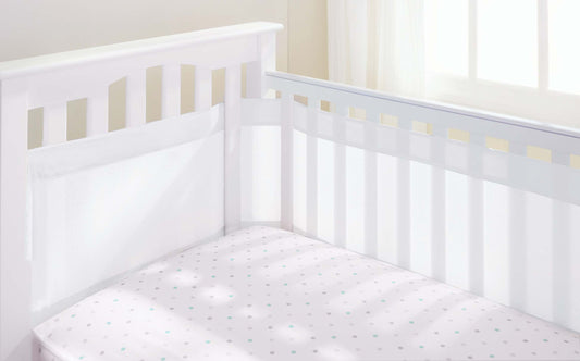 Breathable Baby Four Sided Airflow Mesh Cot Liner White