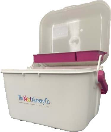 The Neat Nursery Co. Baby Box Organiser White/Pink