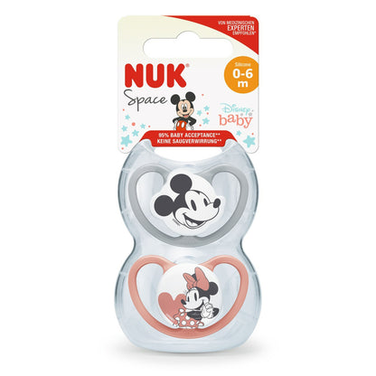 NUK Disney Space Soothers Rose 2Pk