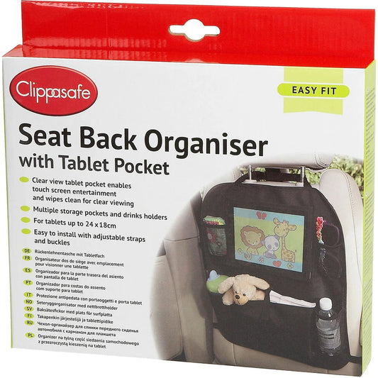 Clippasafe Auto Seat Back Organiser With Tablet Pocket