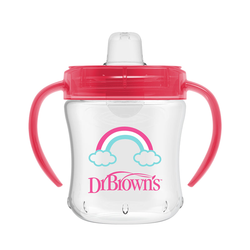 Dr Brown's Soft-Spout Transition Cup Pink Deco 180ml